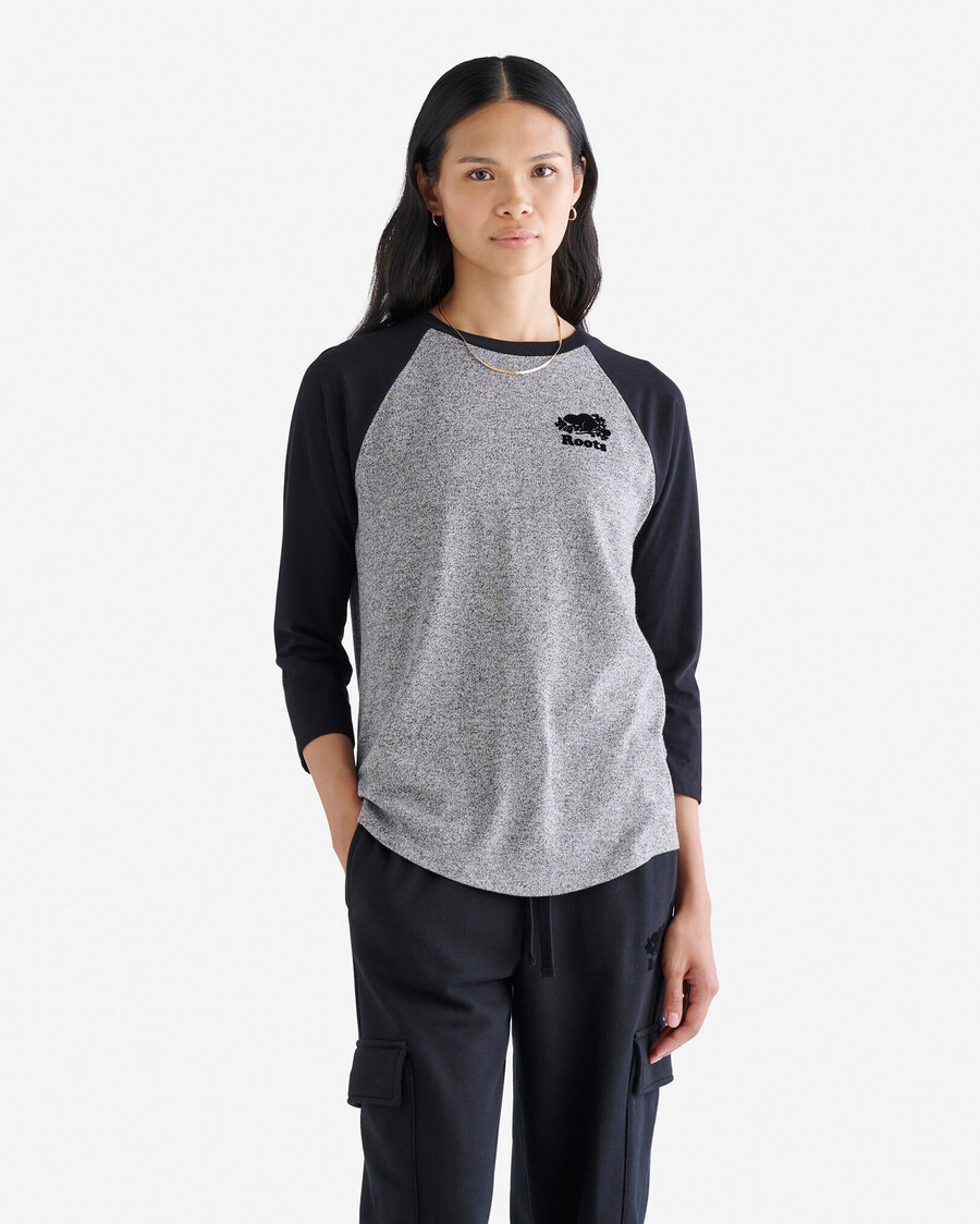 damen-baseball-t-shirt aus bio-baumwolle von cooper