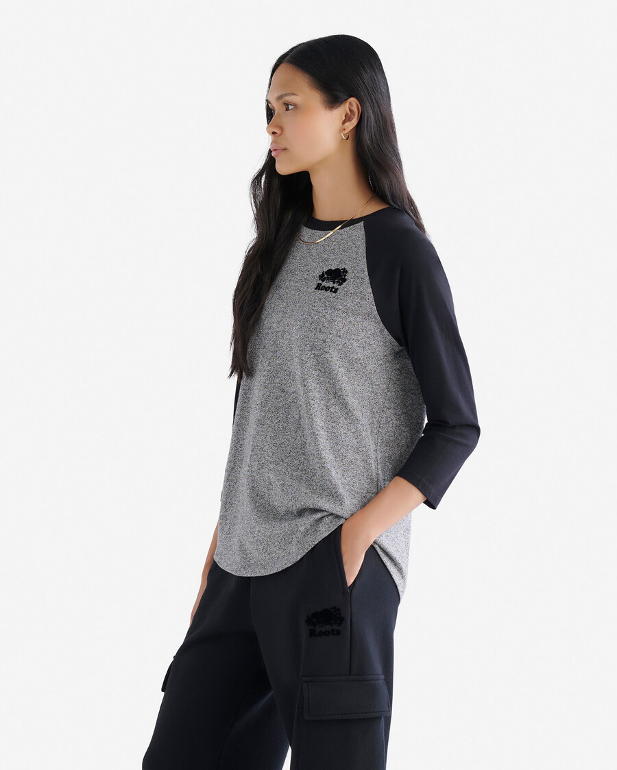 damen-baseball-t-shirt aus bio-baumwolle von cooper