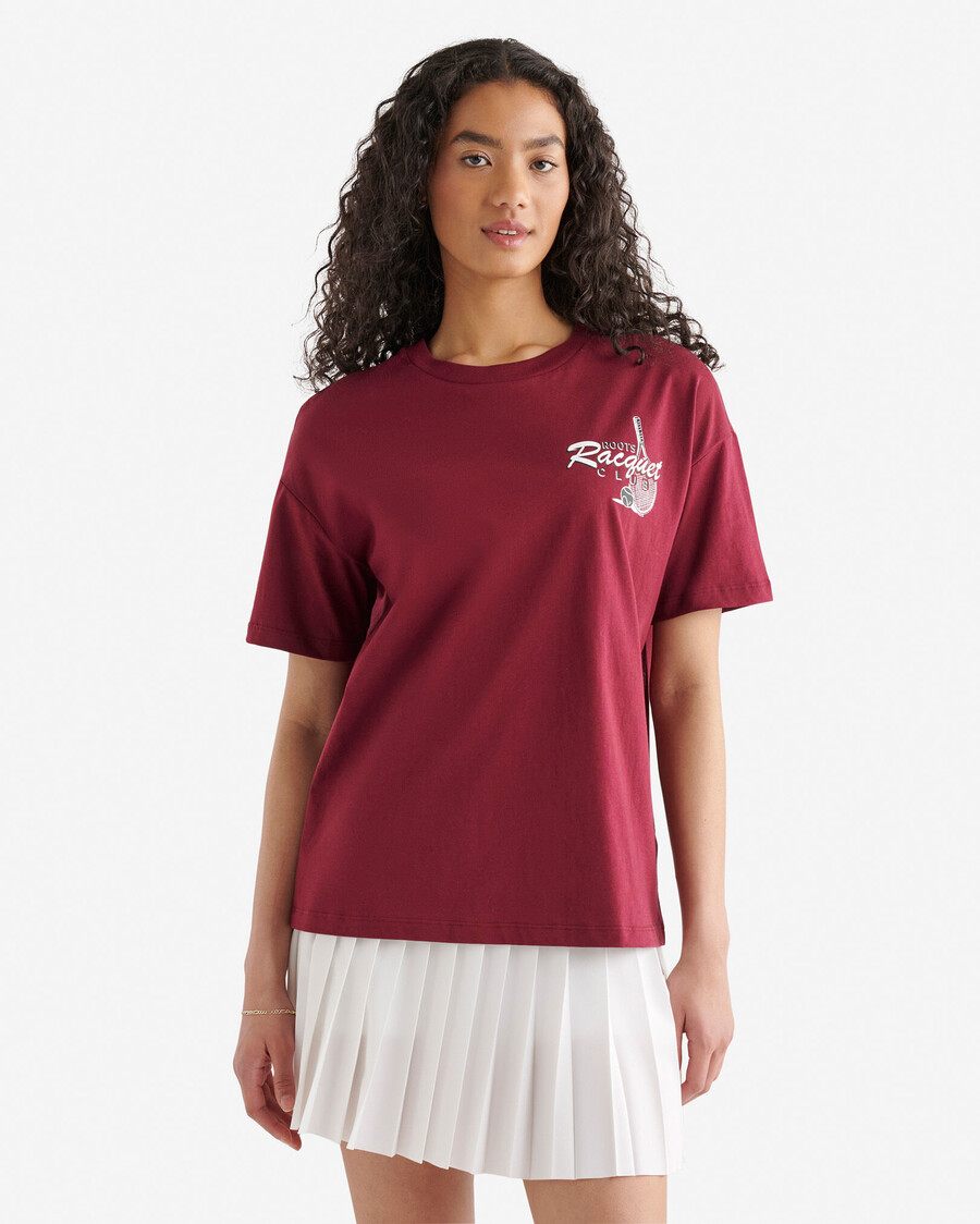 damen-t-shirt des roots racquet club