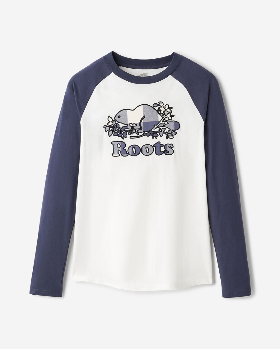 damen cooper kariertes langarm-t-shirt
