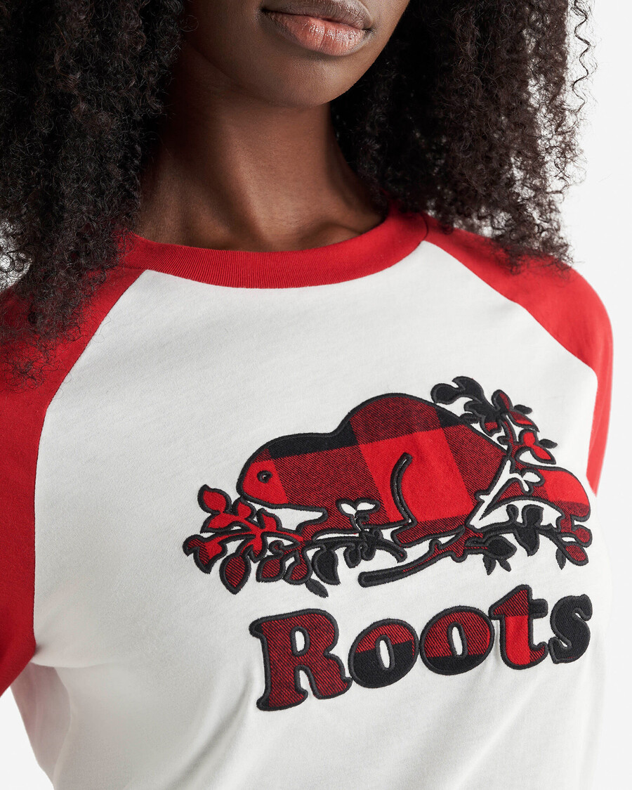 damen cooper kariertes langarm-t-shirt