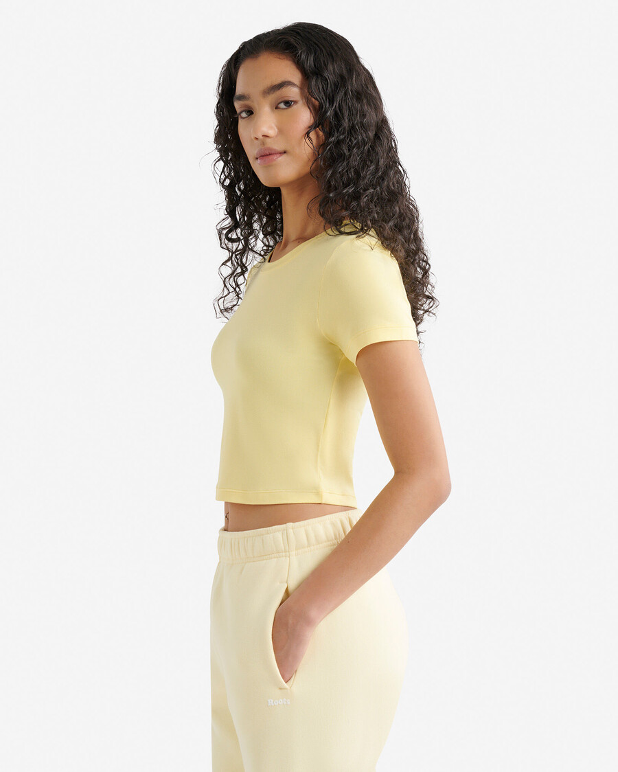 renew strick-crop-t-shirt